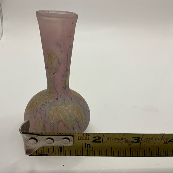 Rueven Glass Nouveau Art Bud Vase  Hand Blown Purple And Yellow - Picture 5 of 5